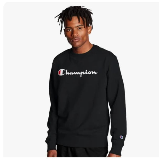 Champion Medium / Black "Champion Powerblend Crew Sweatshirt, Black, Men's Size M MS535"