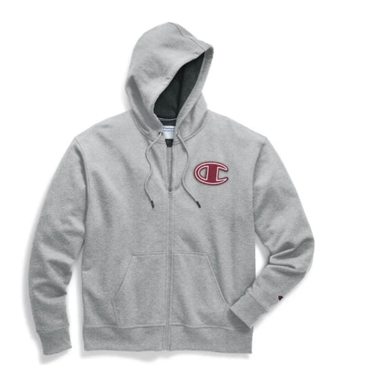 Champion xlarge / gray Champion Powerblend Fleece Zip Hoodie * Grey, Chainstitch Outline C Logo MSs42