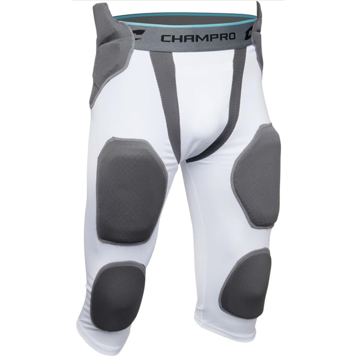 Champro Youth Medium / White/Gray CHAMPRO Man-Up 7 Pad Football Girdle Size YM . K59*