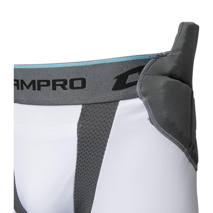 Champro Youth Medium / White/Gray CHAMPRO Man-Up 7 Pad Football Girdle Size YM . K59*