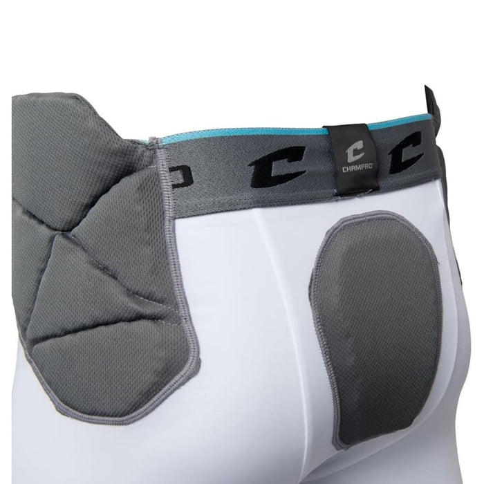 Champro Youth Medium / White/Gray CHAMPRO Man-Up 7 Pad Football Girdle Size YM . K59*