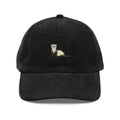 Charming ferret embroidered vintage corduroy cap by Trini Skies