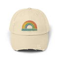 Chase Rainbows distressed cream cap with rainbow embroidery