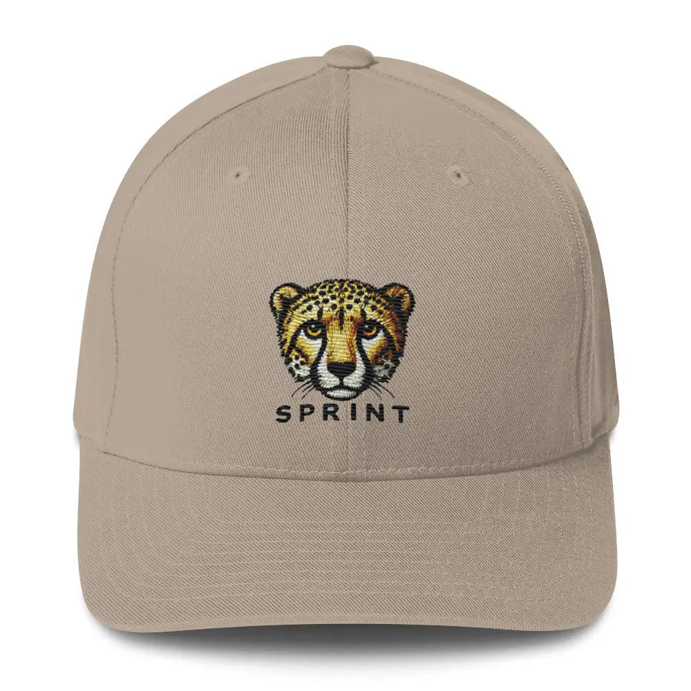 Trini Skies cheetah embroidered wildlife light brown cap
