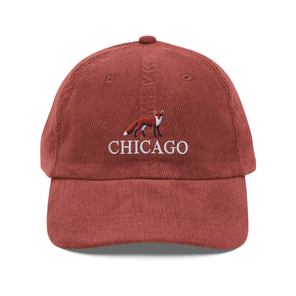 Trini Skies Chicago Red Fox Vintage Corduroy Cap