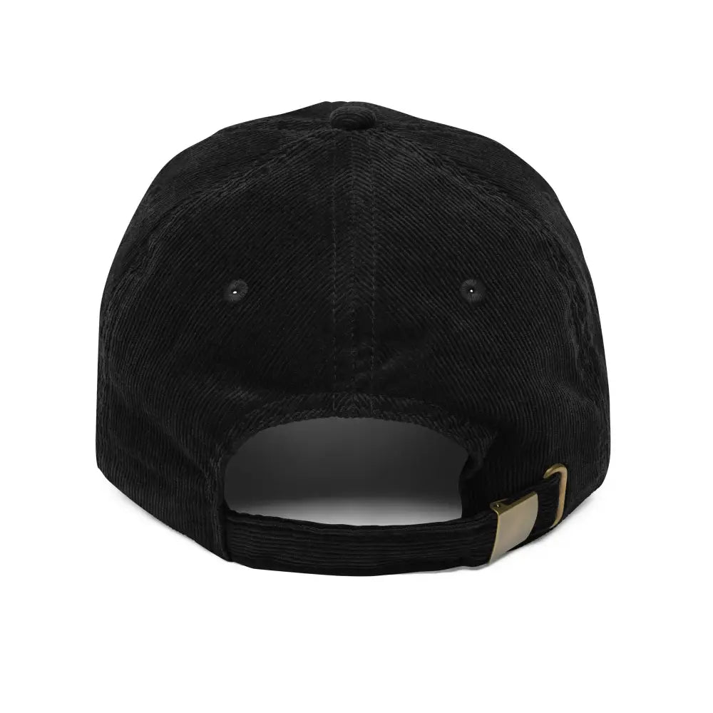 Embroidered Chicago Illinois cardinal on black vintage corduroy cap