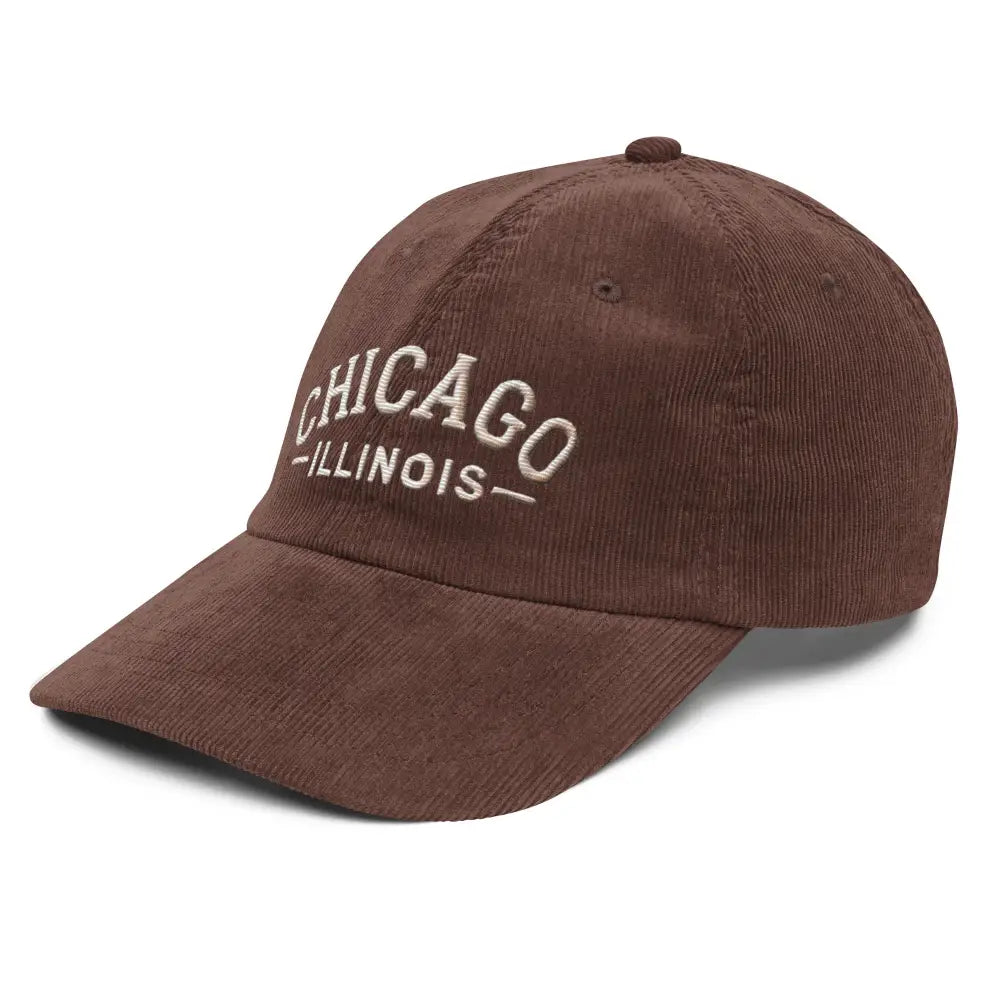Chicago Illinois vintage embroidered corduroy baseball hat