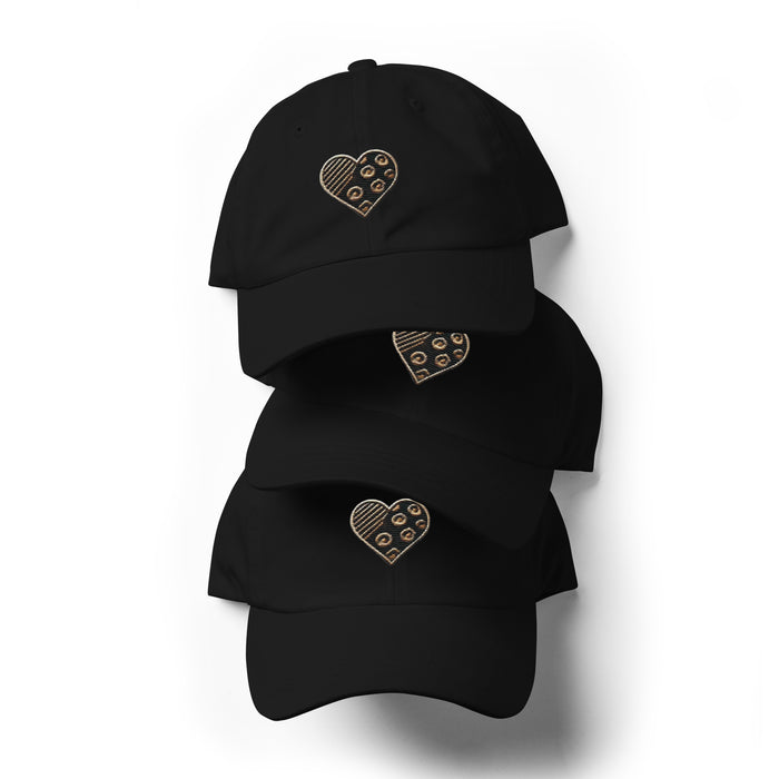 Animal Print Embroidered Heart Dad Hat - Stylish Low Profile Adjustable Cap Great Everyday Casual Hat