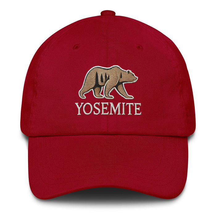 Embroidered Yosemite Wildlife Bear Dad Hat Adventure-Ready Style Nature Camping Hiking Great Gift Idea