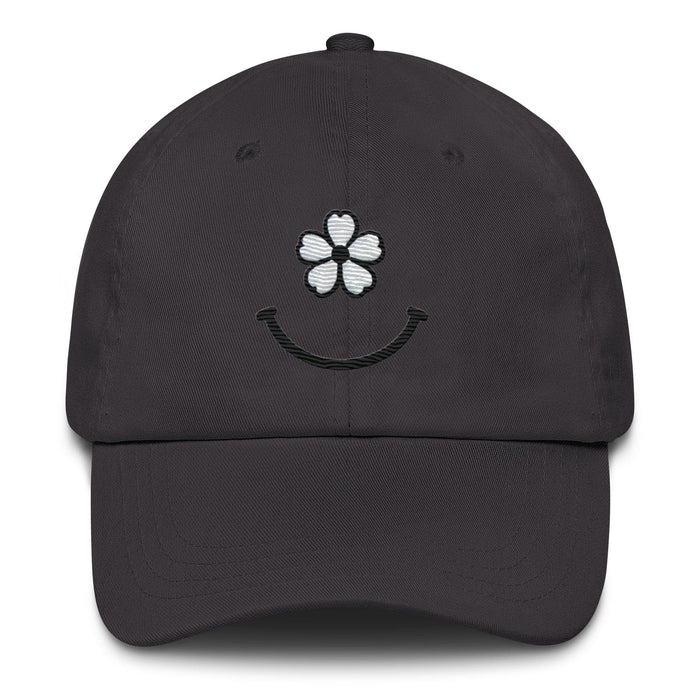 Bloom with Joy Embroidered Floral Smiley Face Dad Hat Fill Your Day With Simple Joys Great Gift Idea