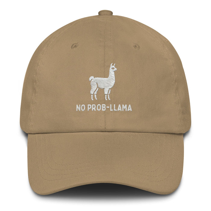 Embroidered "No Prob-Llama" Llama Dad Hat – Low Profile, Adjustable Strap & Curved Visor