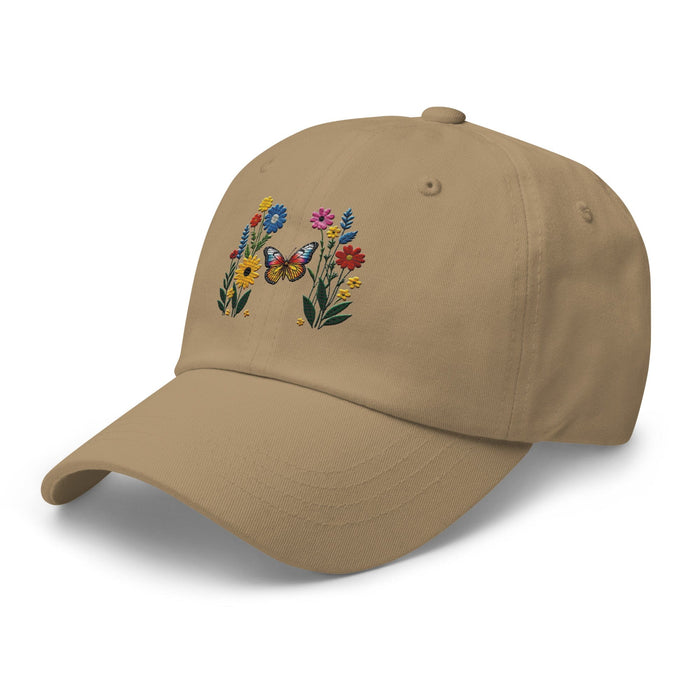 Embroidered Butterfly and Flower Dad Hat Adjustable Low Profile Design Womens Hat Mom Gift Daughter Gift