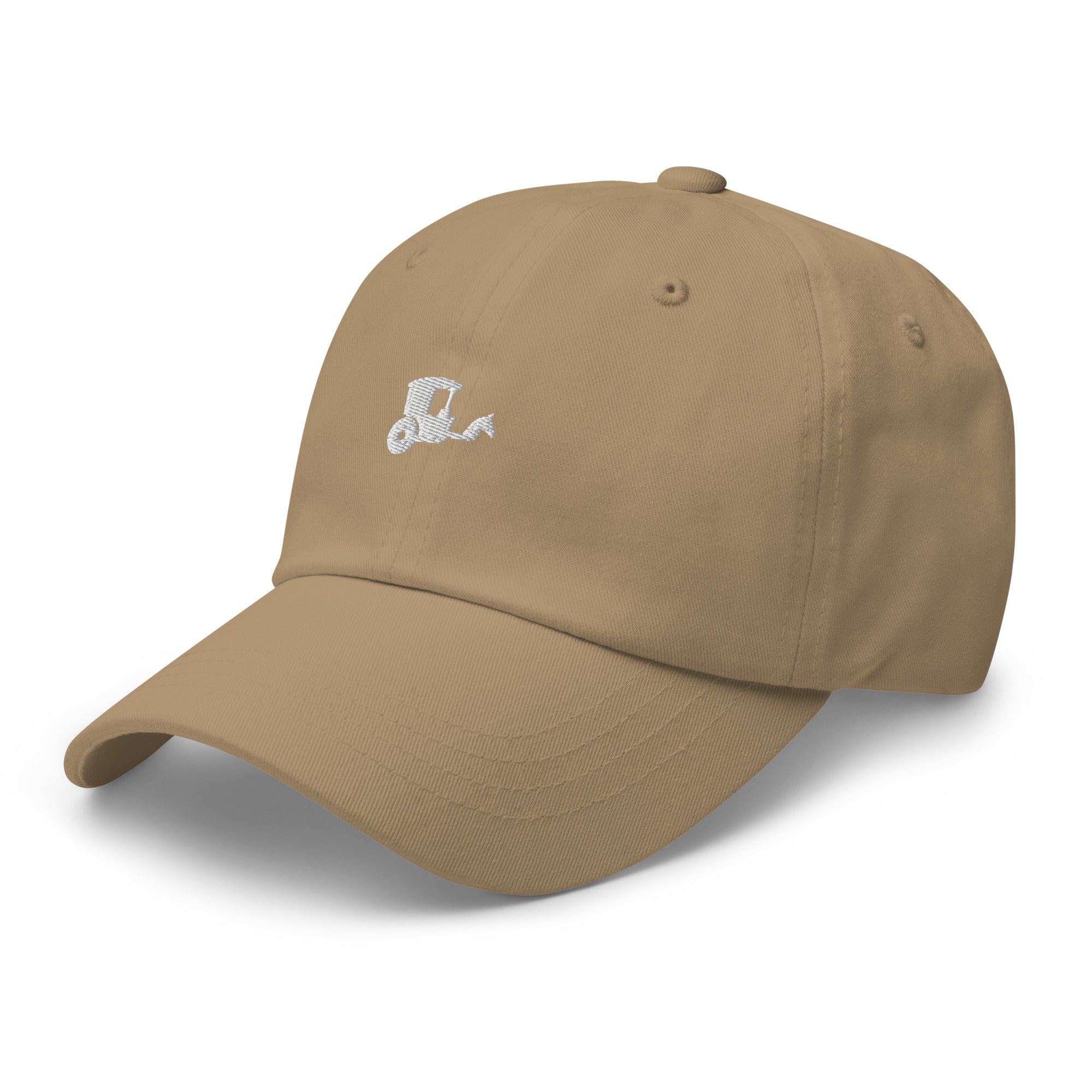 New York Carriage embroidered dad hat khaki front view Central Park heritage cotton twill Trini Skies