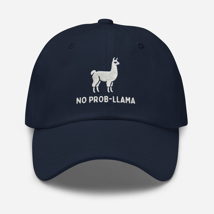 Embroidered "No Prob-Llama" Llama Dad Hat – Low Profile, Adjustable Strap & Curved Visor