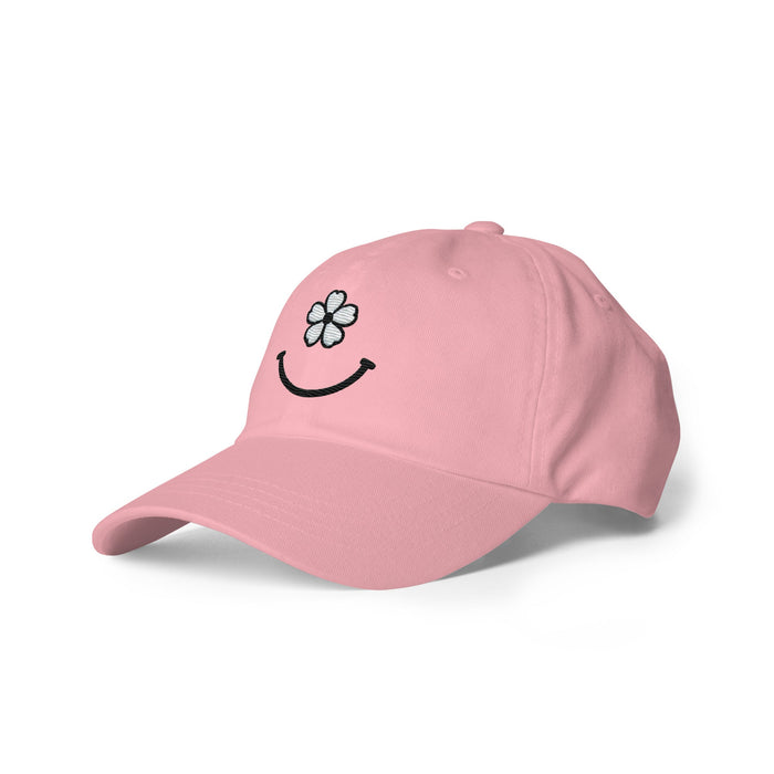 Bloom with Joy Embroidered Floral Smiley Face Dad Hat Fill Your Day With Simple Joys Great Gift Idea