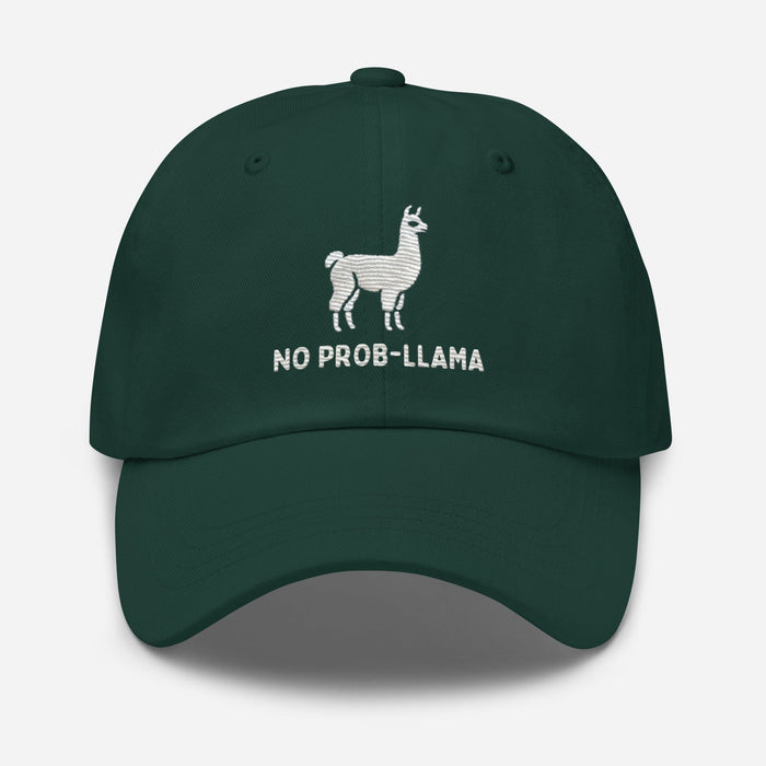 Embroidered "No Prob-Llama" Llama Dad Hat – Low Profile, Adjustable Strap & Curved Visor