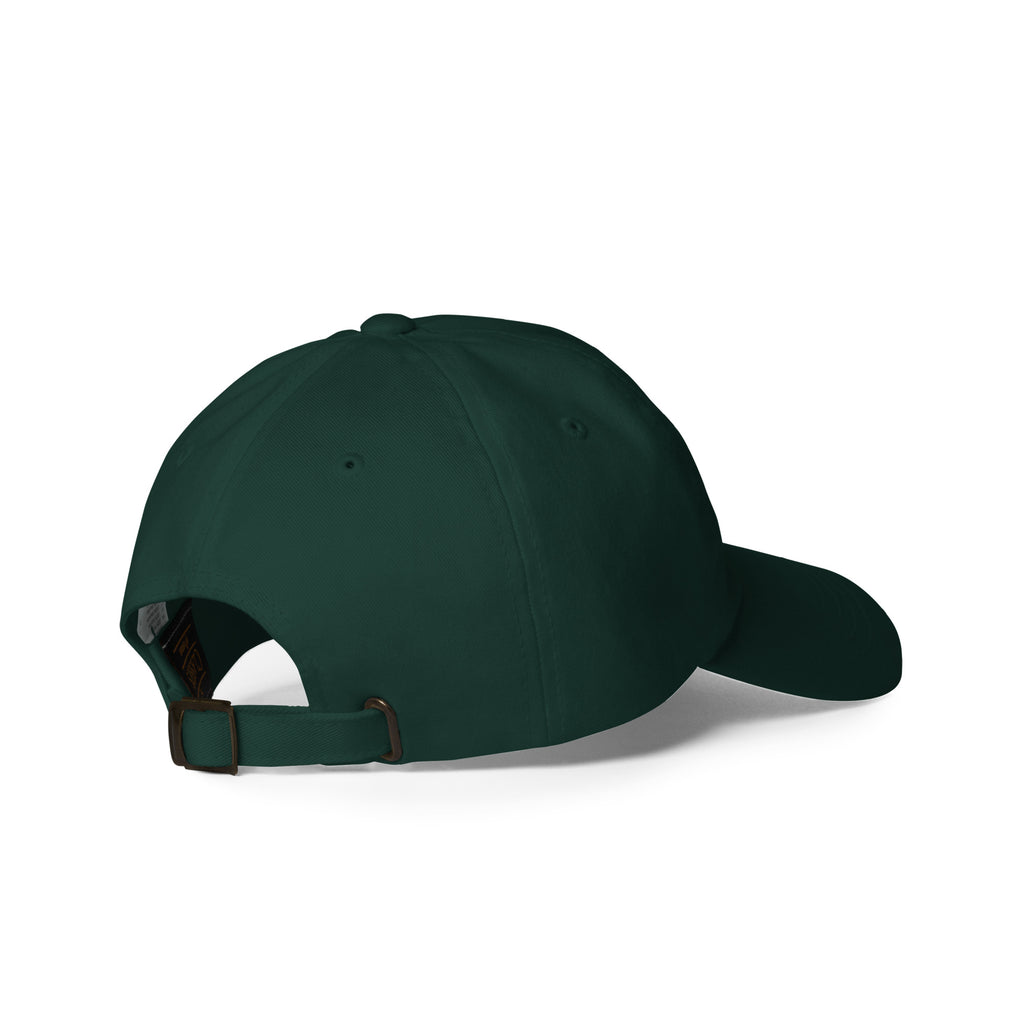 Spruce Green Bora Bora French Polynesia embroidered dad hat front view on clean neutral background back view