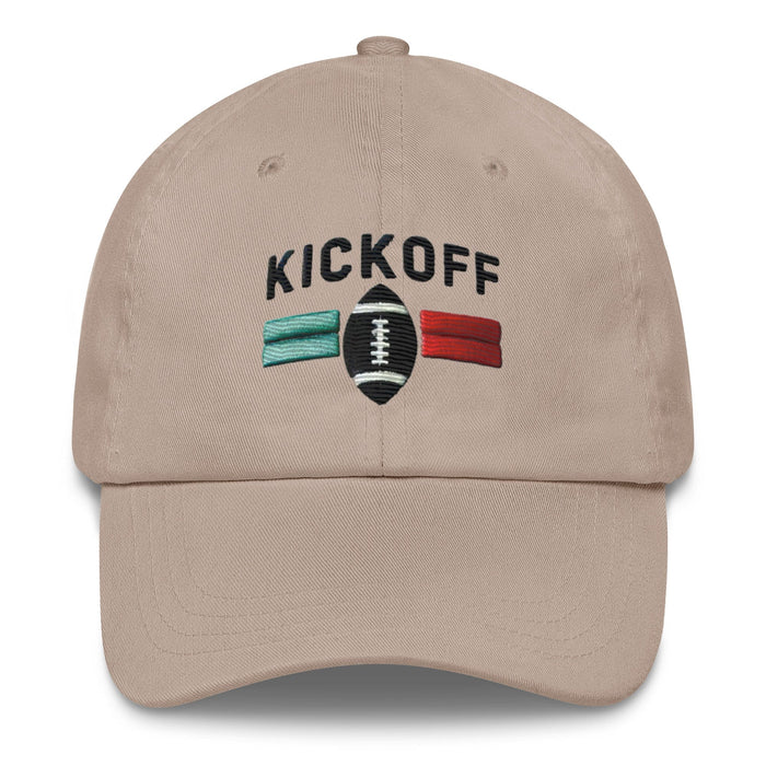 Embroidered "Football Kickoff" Dad Hat – Low Profile, Adjustable Strap & Curved Visor