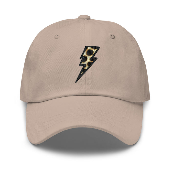 Animal Print Embroidered Lightning Bolt Dad Hat - Low Profile Adjustable Cap Great Casual Hat Great Gift