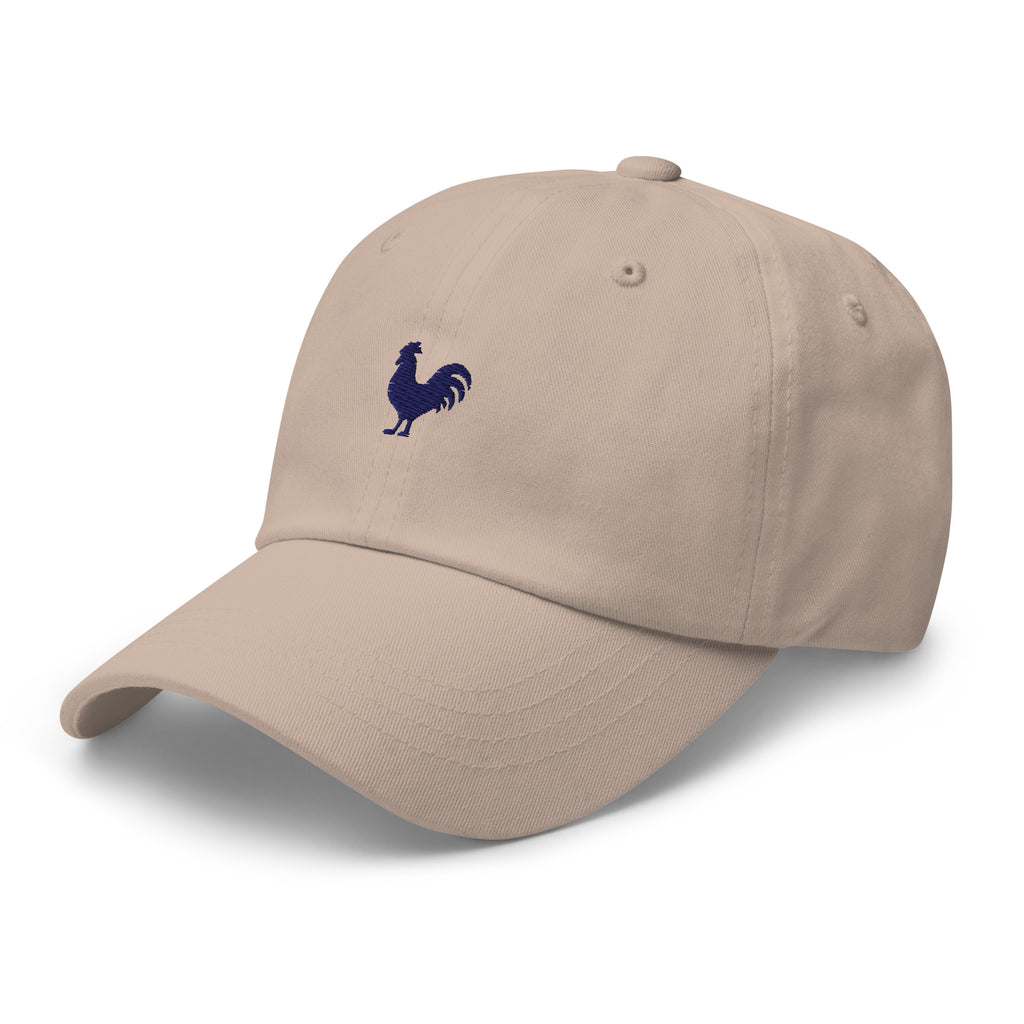 Key West Rooster dad hat side profile view stone color unstructured low-profile cap Trini Skies