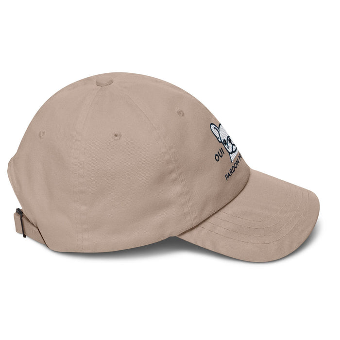 Embroidered "Yes Yes Pardon My French" French Bulldog Dad Hat, Low Profile Adjustable Cap