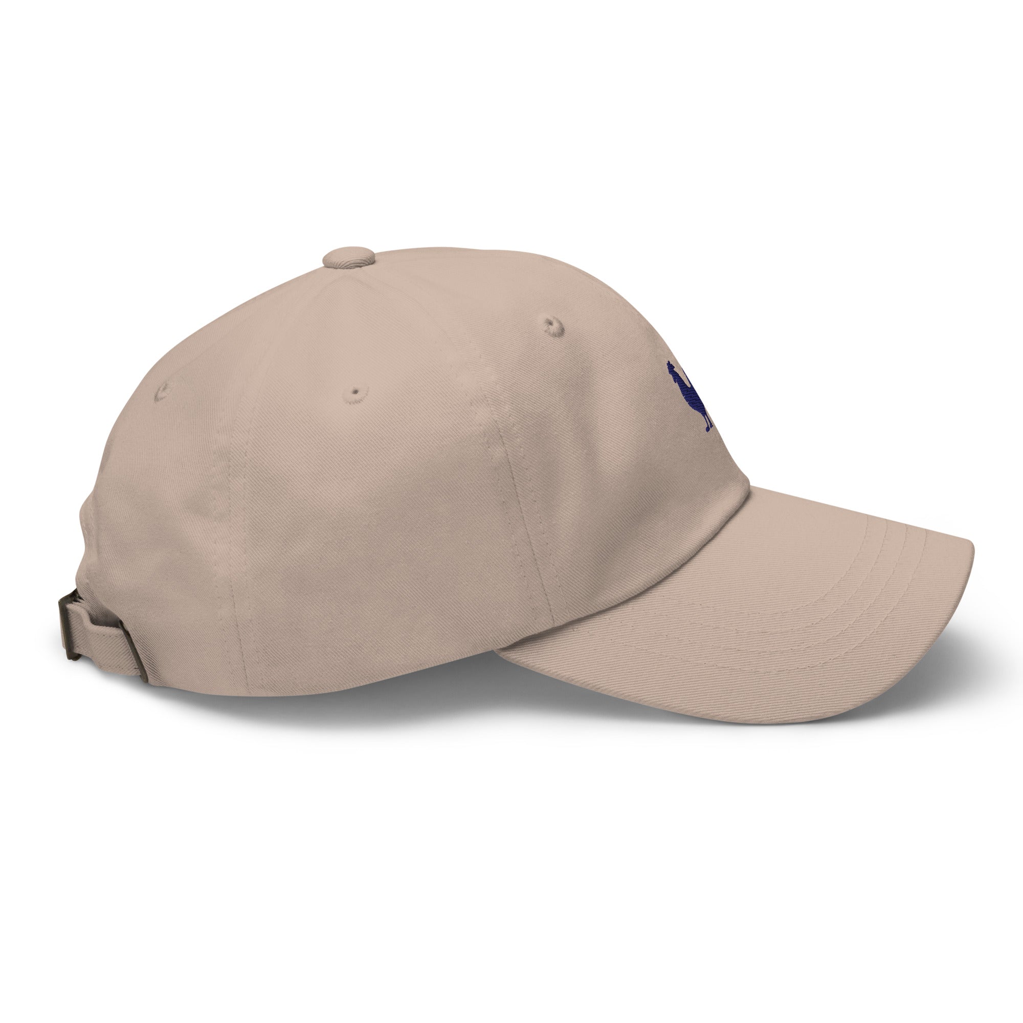 Key West Rooster dad hat three-quarter angle view chino twill stone color Trini Skies coastal heritage hat