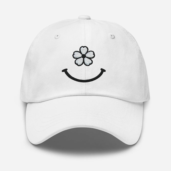 Bloom with Joy Embroidered Floral Smiley Face Dad Hat Fill Your Day With Simple Joys Great Gift Idea