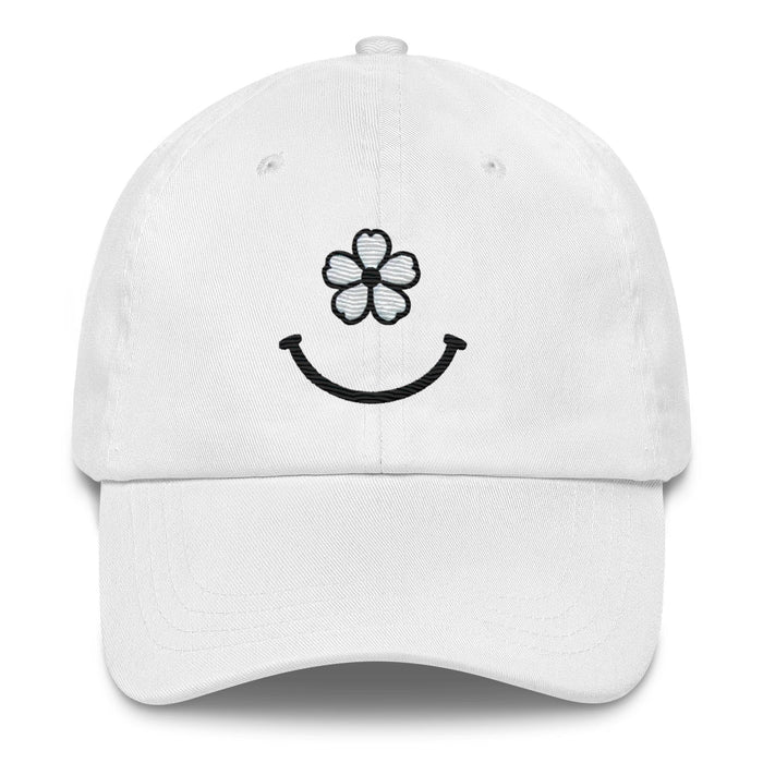 Bloom with Joy Embroidered Floral Smiley Face Dad Hat Fill Your Day With Simple Joys Great Gift Idea