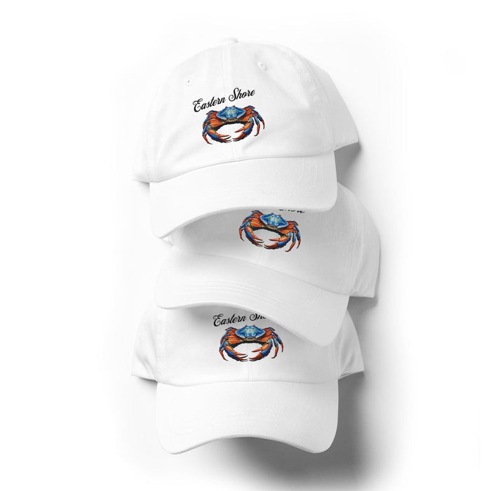 Eastern Shore Blue Crab Embroidered Hat. Coastal inspired Cap for Seafood Lovers