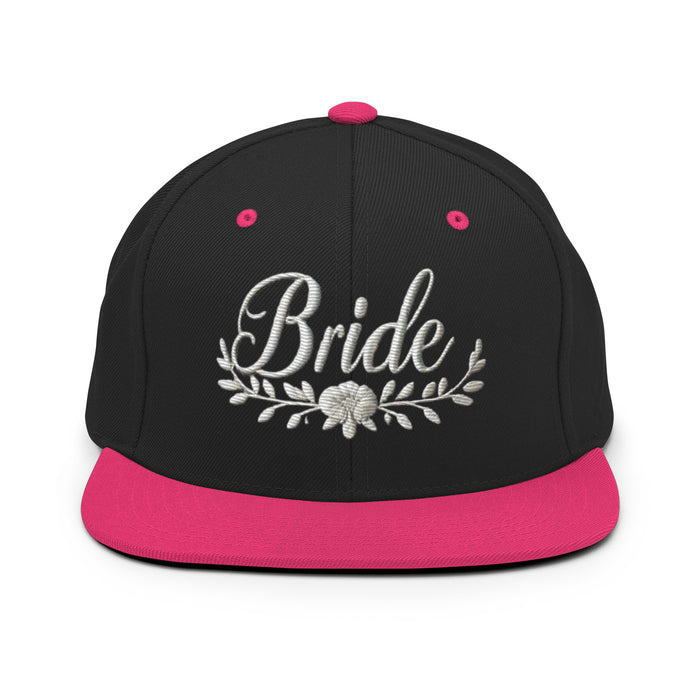 Trendy Embroidered Snap Back Bride Hat: Chic Adjustable Low-Profile Design for Every Brides Special Occasion Bridal Gift