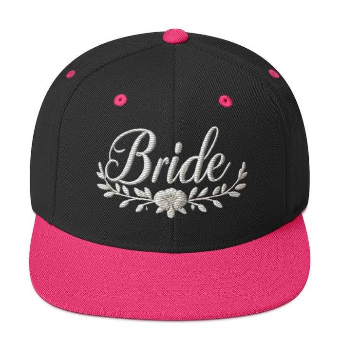 Trendy Embroidered Snap Back Bride Hat: Chic Adjustable Low-Profile Design for Every Brides Special Occasion Bridal Gift