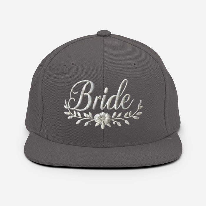 Trendy Embroidered Snap Back Bride Hat: Chic Adjustable Low-Profile Design for Every Brides Special Occasion Bridal Gift