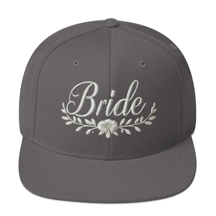 Trendy Embroidered Snap Back Bride Hat: Chic Adjustable Low-Profile Design for Every Brides Special Occasion Bridal Gift