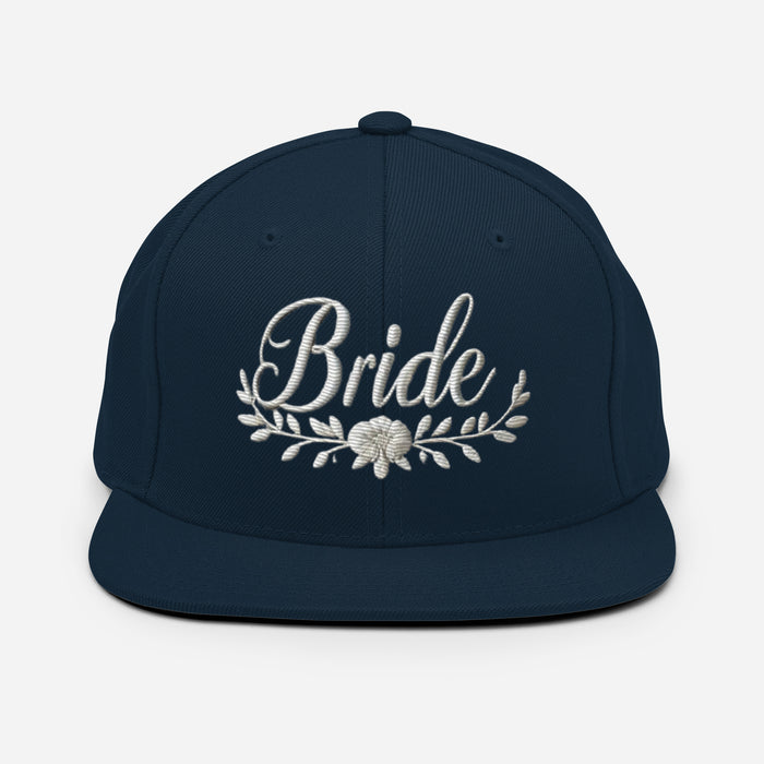 Trendy Embroidered Snap Back Bride Hat: Chic Adjustable Low-Profile Design for Every Brides Special Occasion Bridal Gift