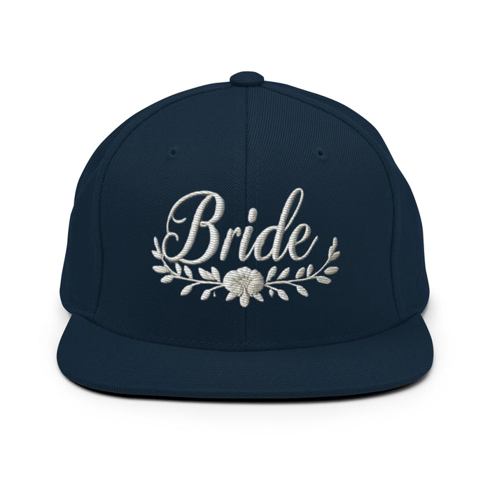 Trendy Embroidered Snap Back Bride Hat: Chic Adjustable Low-Profile Design for Every Brides Special Occasion Bridal Gift