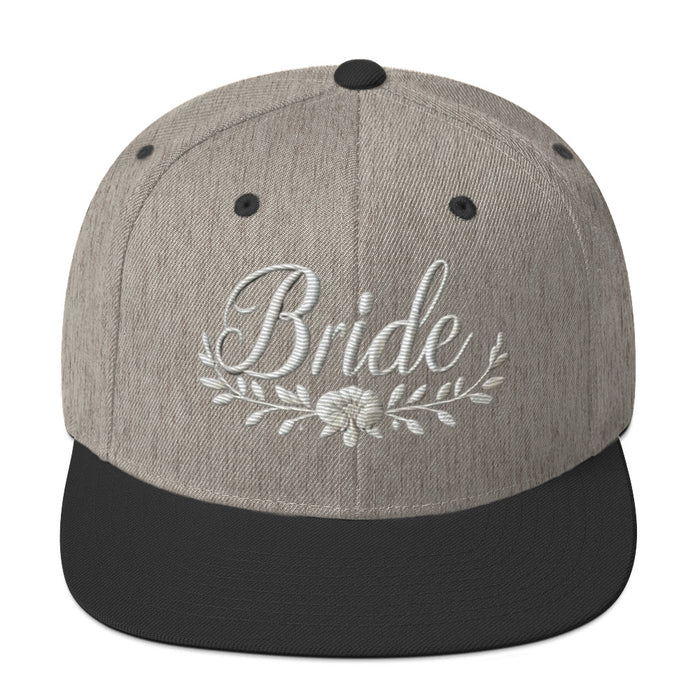 Trendy Embroidered Snap Back Bride Hat: Chic Adjustable Low-Profile Design for Every Brides Special Occasion Bridal Gift