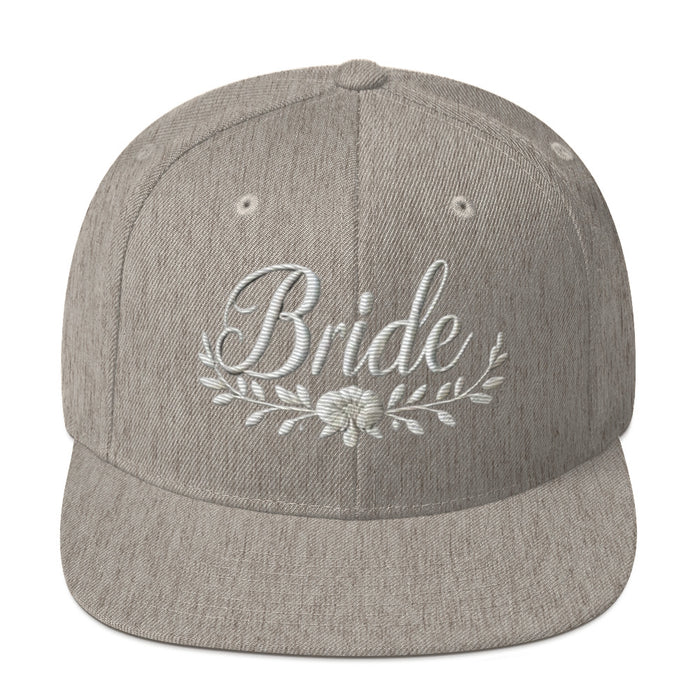 Trendy Embroidered Snap Back Bride Hat: Chic Adjustable Low-Profile Design for Every Brides Special Occasion Bridal Gift