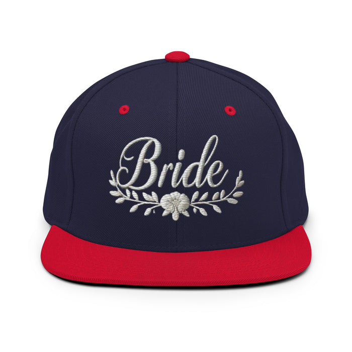 Trendy Embroidered Snap Back Bride Hat: Chic Adjustable Low-Profile Design for Every Brides Special Occasion Bridal Gift