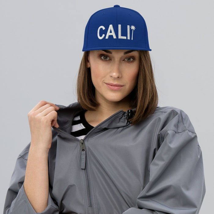 Cali Embroidered California Trucker Cap. Classic Fit Flat Brim