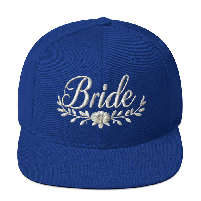 Trendy Embroidered Snap Back Bride Hat: Chic Adjustable Low-Profile Design for Every Brides Special Occasion Bridal Gift