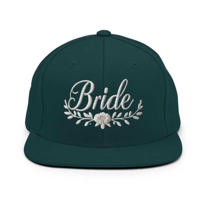 Trendy Embroidered Snap Back Bride Hat: Chic Adjustable Low-Profile Design for Every Brides Special Occasion Bridal Gift