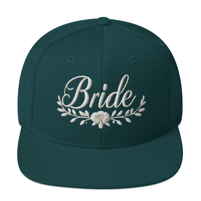 Trendy Embroidered Snap Back Bride Hat: Chic Adjustable Low-Profile Design for Every Brides Special Occasion Bridal Gift