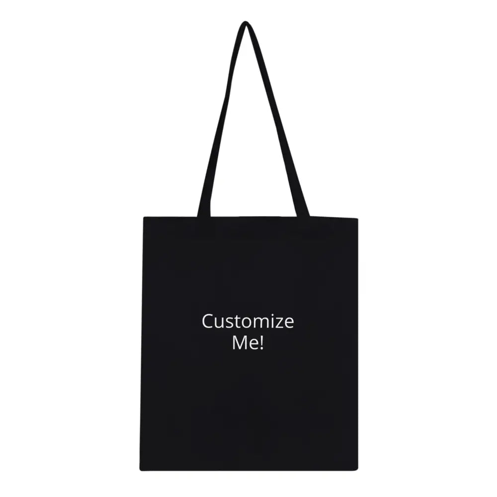 Trini Skies black canvas tote bag with reinforced stitching