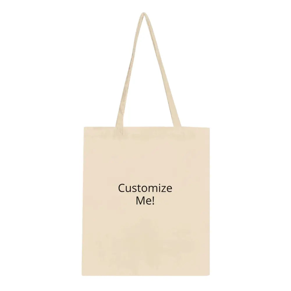 Light-colored classic long handle tote with reinforced stitching