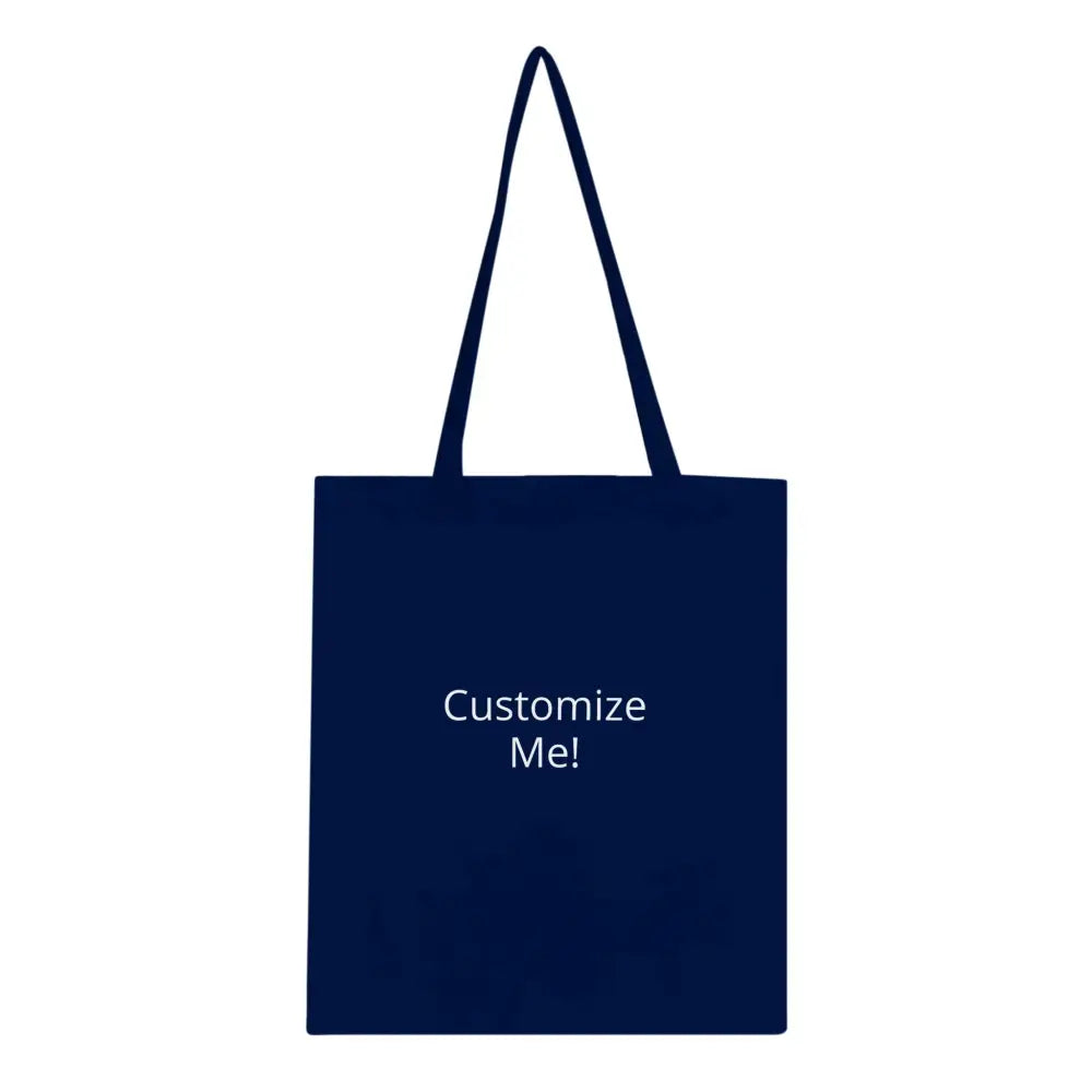 Plain dark blue Trini Skies tote bag with reinforced stitching