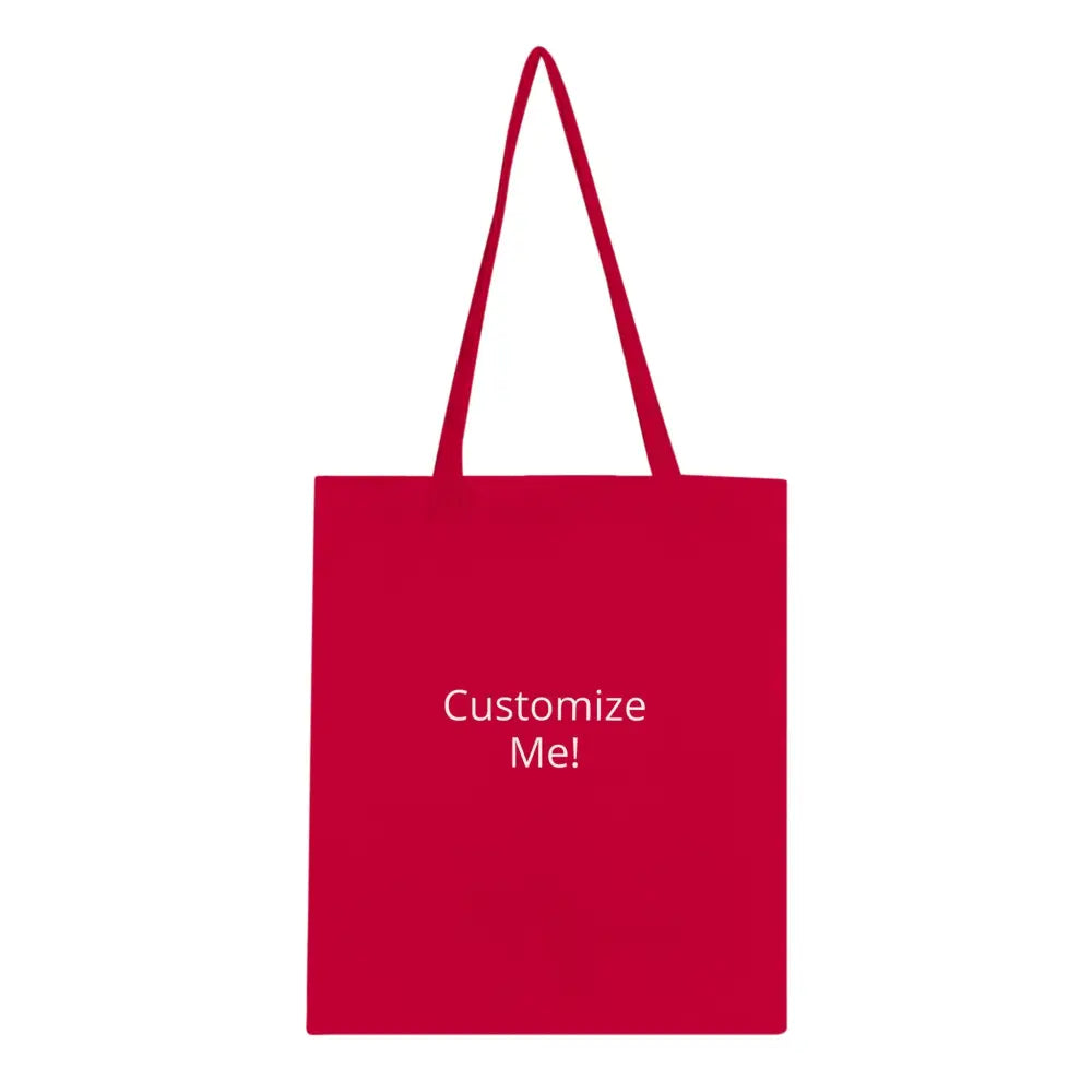 Red Trini Skies tote bag with reinforced stitching and shoulder straps