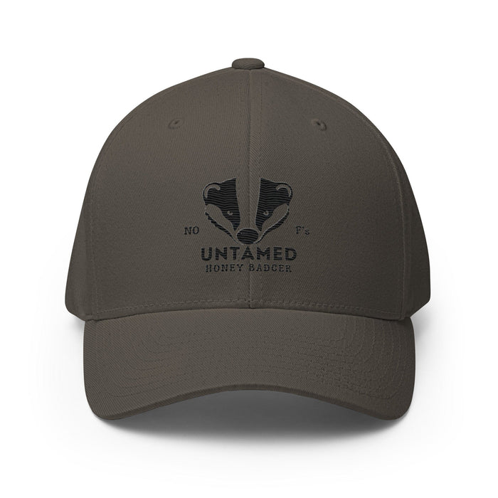 Embroidered Untamed Badger Structured Twill Cap, Stretch Fit Athletic Hat Wildlife Hat