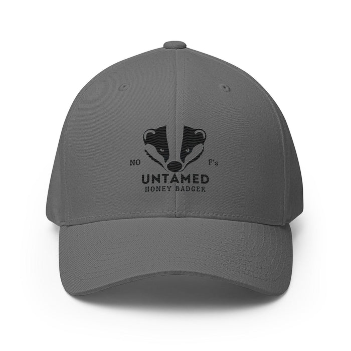 Embroidered Untamed Badger Structured Twill Cap, Stretch Fit Athletic Hat Wildlife Hat