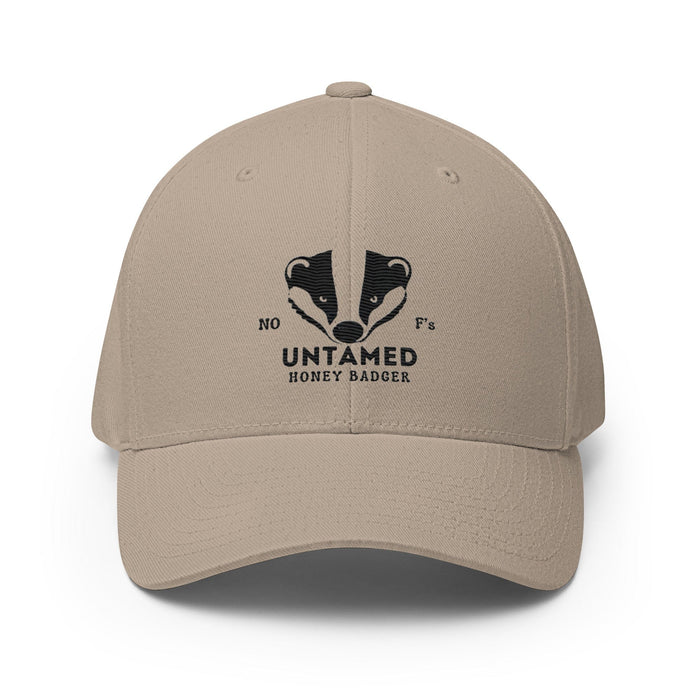 Embroidered Untamed Badger Structured Twill Cap, Stretch Fit Athletic Hat Wildlife Hat