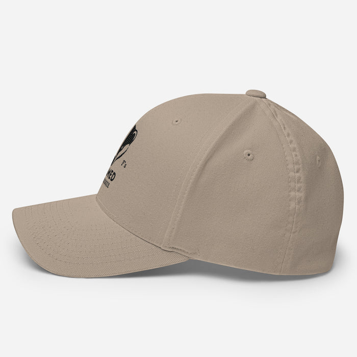 Untamed Badger Embroidered Structured Twill Cap. Stretch Fit Athletic Hat